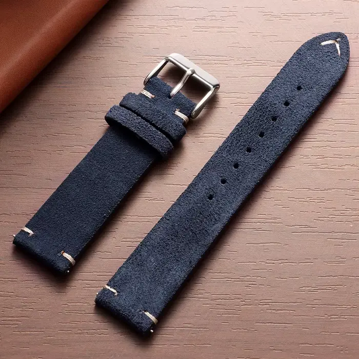 Bracelet de montre Vintage en cuir suédé, bracelet de montre en cuir de veau à dégagement rapide, 14
