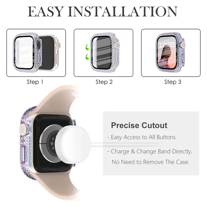 Coque de protection avec verre trempé pour Apple Watch Series 12 11 10 9 8 7 6 5 4 3 2 1 SE, 46 42 45 41 44 40 38 mm, coque pour montre connectée