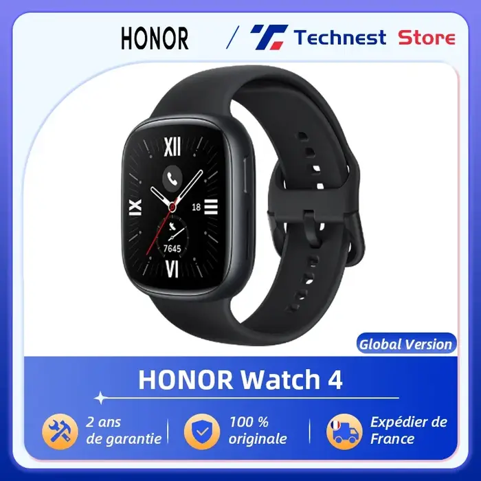 Version mondiale HONOR Watch 4 montre intelligente 5ATM moniteur d'oxygène sanguin BT5.2 GPS Bluetoo