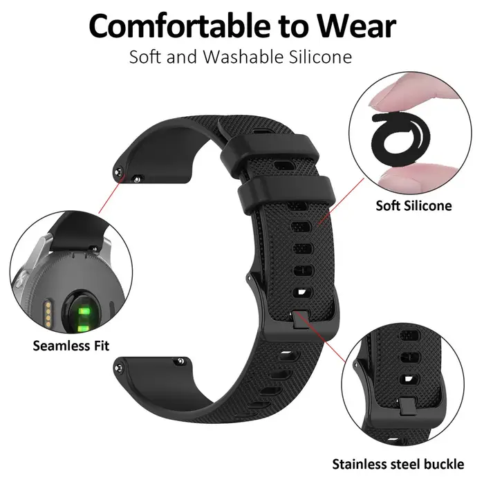 Bracelet de remplacement en silicone souple et réglable pour Amazfit Active Max 2