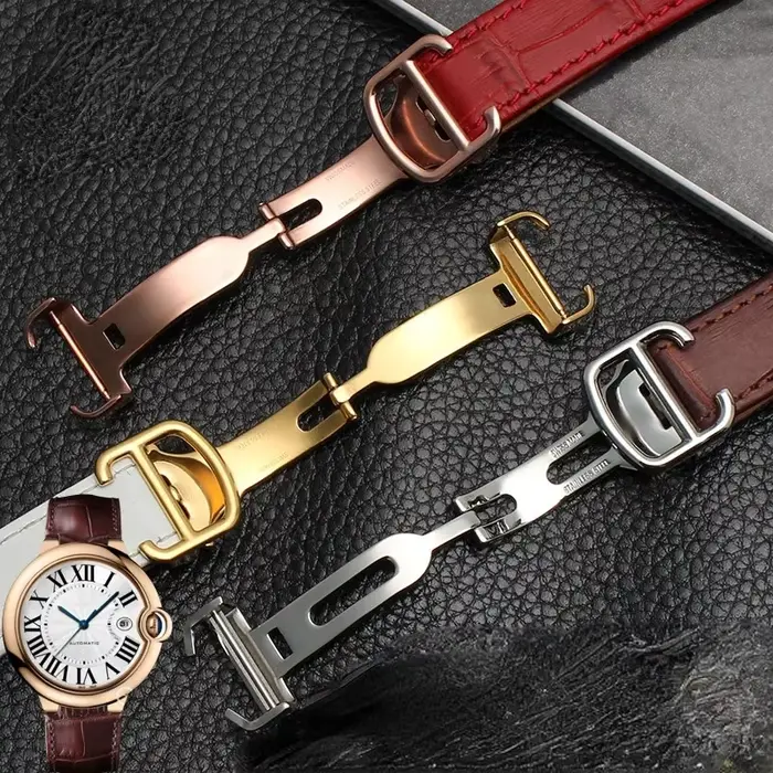 Bracelet de montre en cuir véritable pour hommes et femmes