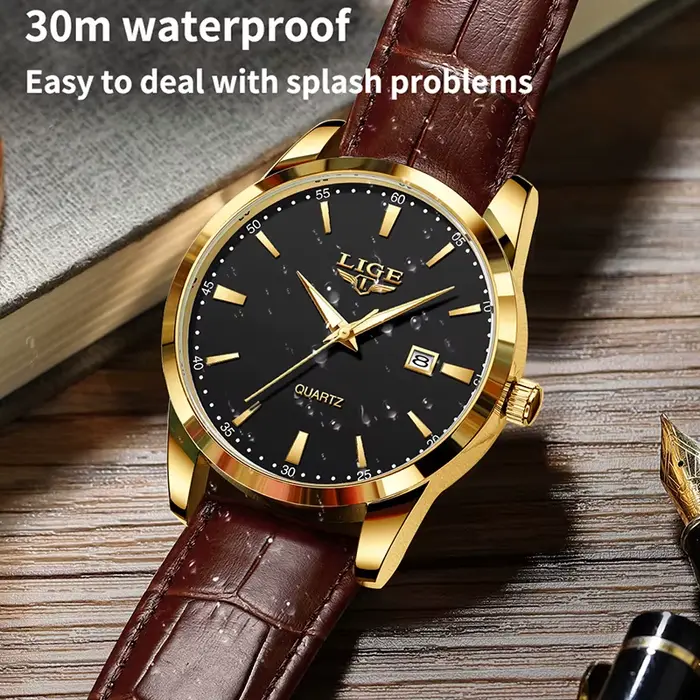 LIGE hommes montres haut de gamme de luxe militaire Montre à Quartz