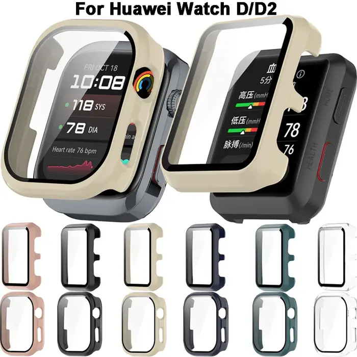 Boîtier de montre housse de protection pour Huawei Watch D2/D étuis à cadre PC dur avec Film de couverture en verre accessoires de coque