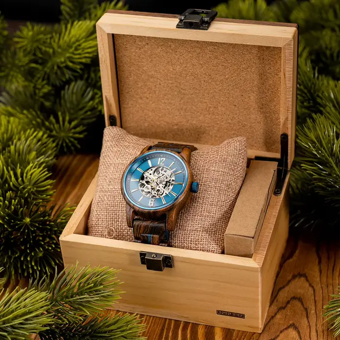 BOBO BIRD nouvelles montres mécaniques pour hommes en bois véritable luxe squelette montre automatique personnalisé homme cadeau pour noël relojes mecánicos