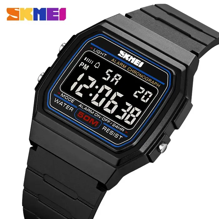SKMEI 2042 mode sport montre noire pour hommes Chrono militaire LED affichage
