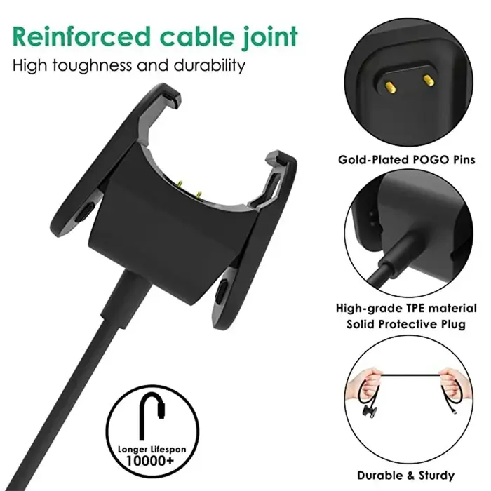 Cordon de chargeur USB de remplacement pour Fitbit Charge 2