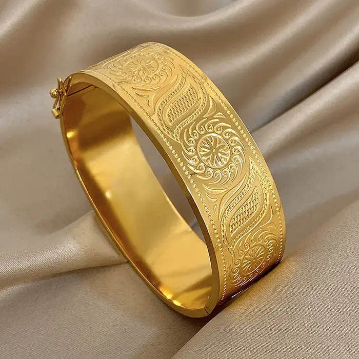 Bracelets épais en acier inoxydable pour femmes et hommes