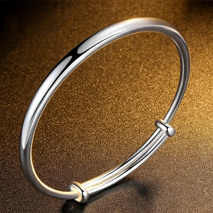 Bracelet en argent Sterling 925 pour femmes et hommes, à la mode, pour fête de mariage, mignon, fait à la main, bijoux tissés, brillant, réglable