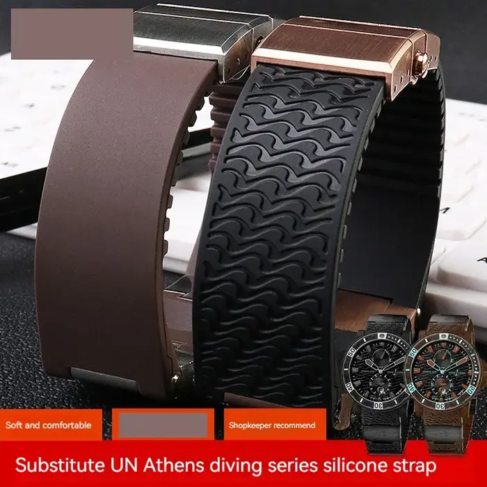 Bracelet de montre en caoutchouc de silicone pour Ulysse Nardin