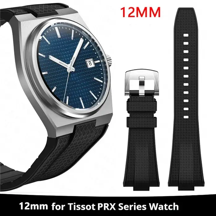 Bracelet en caoutchouc à dégagement rapide de 12mm pour Tissot PRX Powermatic 40mm T137.407 T137.410 hommes