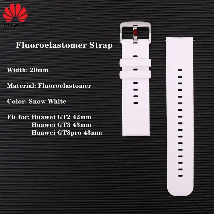 Bracelet de montre en caoutchouc et silicone pour femme, bracelet en cuir pour Huawei GT3 Pro, GT2, 
