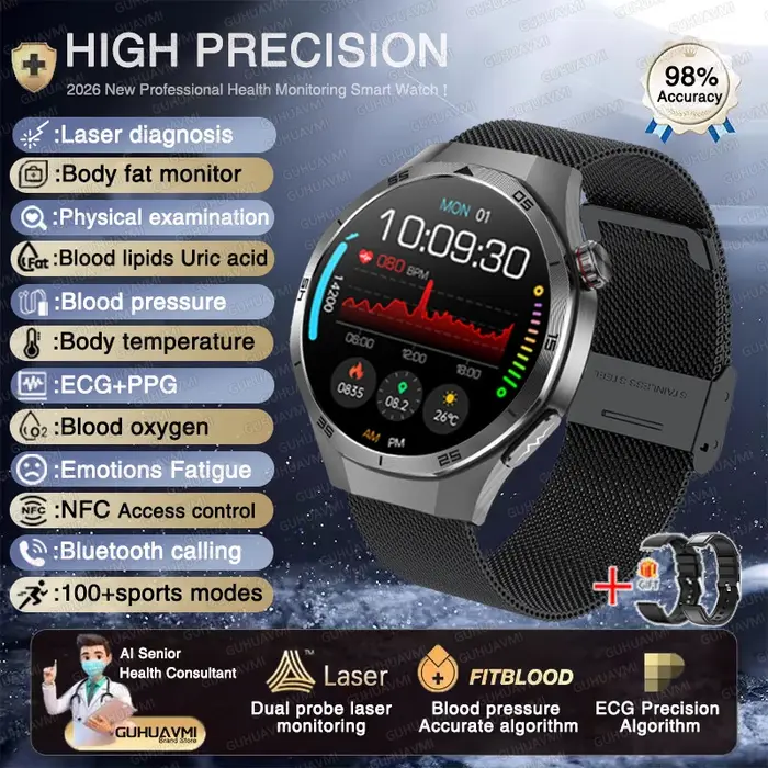 Montre connectée intelligente 2026 authentique et neuve avec ECG