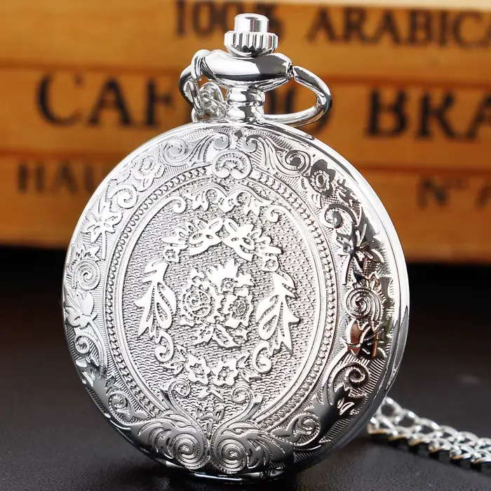 Montre de poche de luxe en argent à quartz