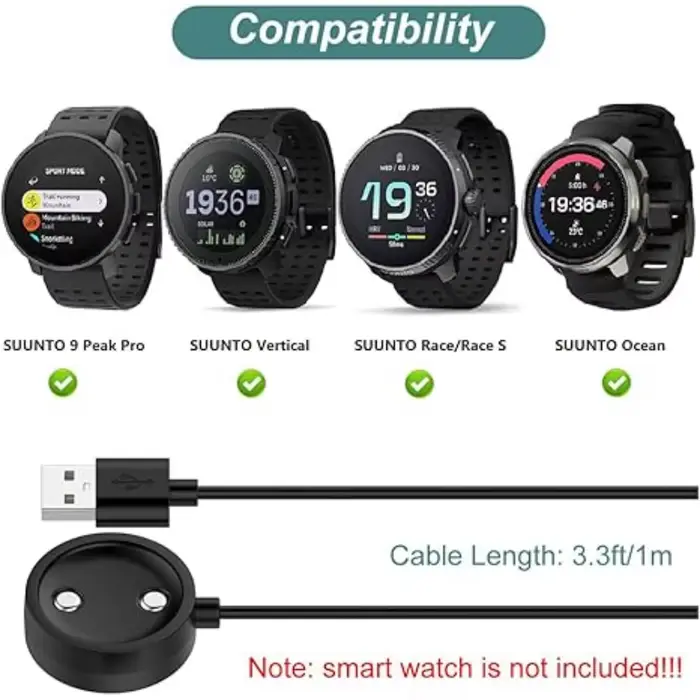 Câble de charge rapide pour montre de sport SUUNTO 9 Peak Pro