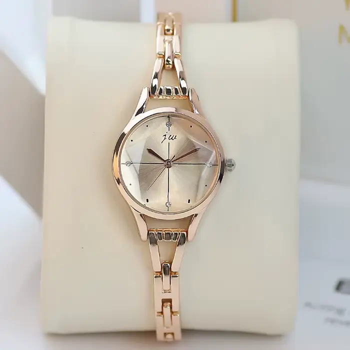 Montre-Bracelet de luxe pour femmes élégant or Rose dames montres strass Simple mode femme Quartz re