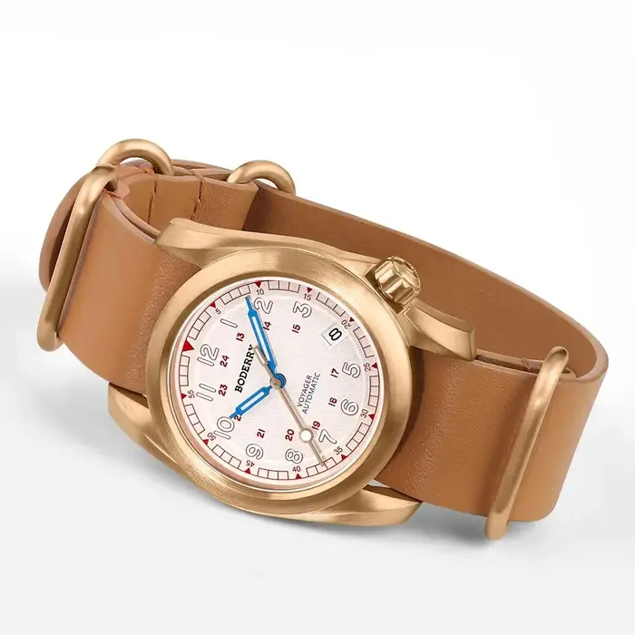 BODERRY – montre automatique pour hommes, 40MM, Bronze, mécanique, militaire, étanche 10ATM, saphir C3 lumineux NH35