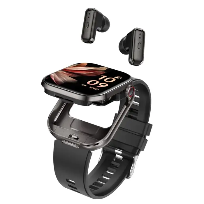 Montre connectée Rainbuvvy T99 TWS avec écouteurs intégrés, écran HD IPS de 2,02 pouces, montre conn