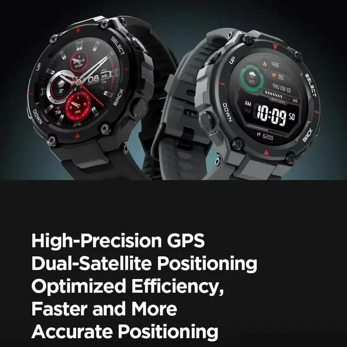 Nouvelle montre intelligente Amazfit T-Rex pro pour hommes - GPS extérieur étanche avec autonomie de 20 jours compatible avec iOS et Android