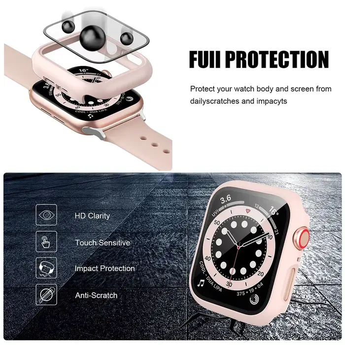 Coque en verre et couvercle pour Apple Watch