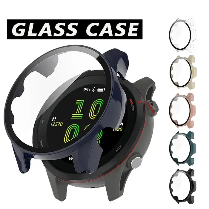 Boîtier de montre housse de protection pour Garmin Forerunner 255 265 255S 265S cadre PC dur verre couverture complète coque accessoires