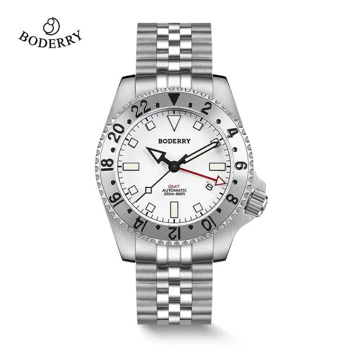 Boderry Bronze GMT montre plongeur ADMIRAL montres automatique pour Seiko NH34 mouvement 200M montre-bracelet étanche pour hommes
