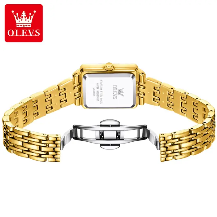 OLEVS femmes montres mode doré vert inoxydable tache acier dames montre étanche Quartz montre-bracelet romantique petite amie cadeau