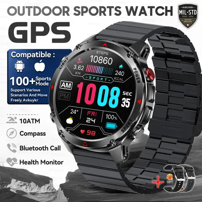 T-rex 3 Pro militaire Grade AGPS montre intelligente 10ATM étanche double bande GNSS boussole altimètre AMOLED natation