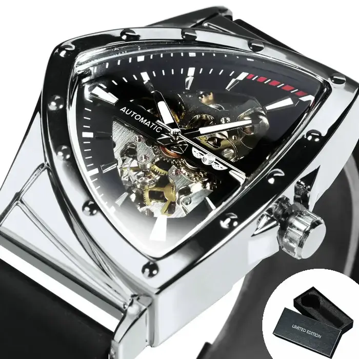Montre mécanique squelette WINNER Sports pour hommes, montre automatique dorée tendance, montres de