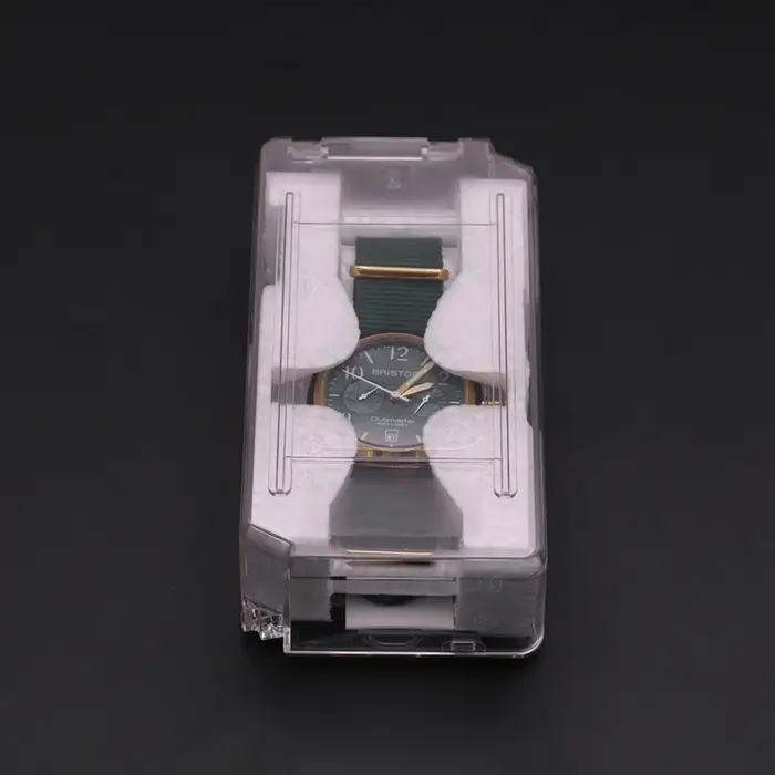 Boîte de rangement universelle pour bijoux, boîte à montres pour hommes, boîte à montres vintage transparente à grille unique, boîtes cadeaux de Noël