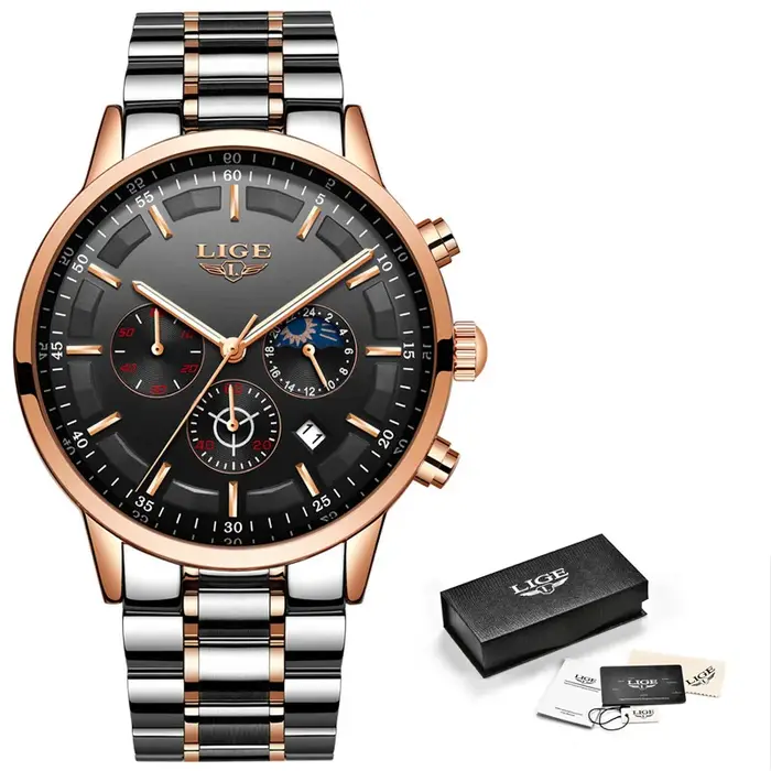 Montre-bracelet à quartz étanche pour homme