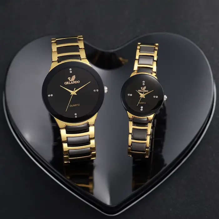 Montre à quartz en acier inoxydable pour hommes et femmes, montres-bracelets d'affaires, mode couple