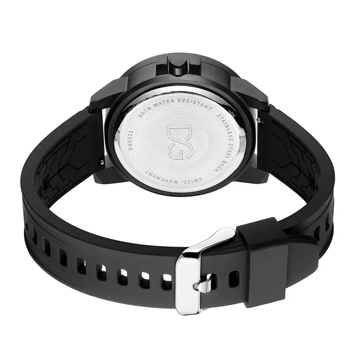DANIEL GORMAN Designer Nightlight Montre homme en silicone noir Montre à quartz avec cadran circulaire unique Montre-bracelet magnétique en acier avec perles