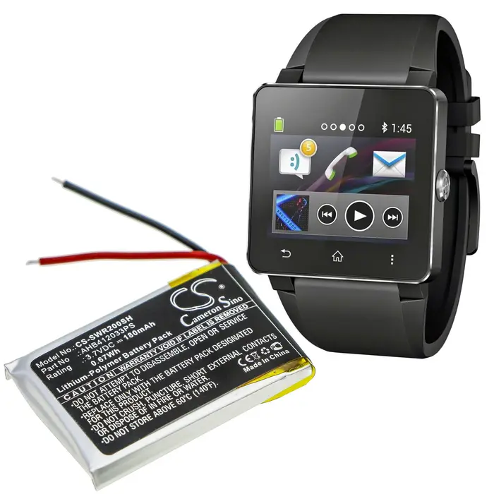 Batterie de montre intelligente 3.7V 180mAh AHB412033PS pour Sony SmartWatch 2, SW2 + KIT d'outils