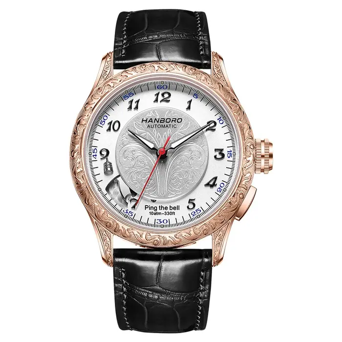 Montre mécanique rétro pour homme HANBORO MIYOTA avec mouvement modifié
