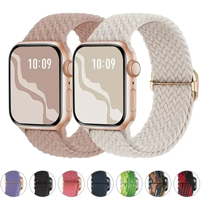 Boucle Solo tressée pour Apple watch Ultra band 40mm 44mm 41mm 38mm 49mm 45mm bracelet en Nylon élastique iWatch série 9 8 7 3 se
