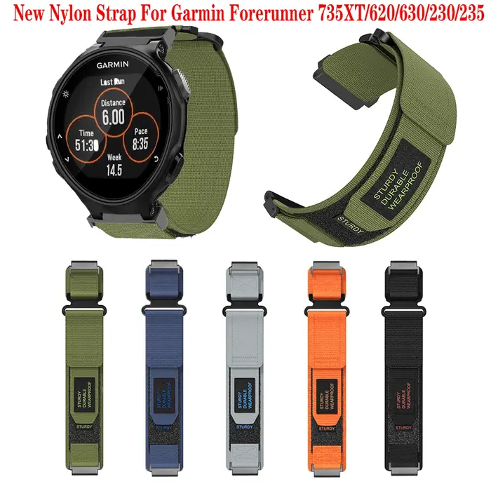 Nouveau Bracelet de Sport en Nylon pour Garmin Forerunner 735XT 735 230 235 620 630 Bracelet de montre intelligente Bracelet de Sport bande Correa