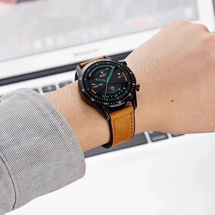 Bracelet de montre en cuir 22mm pour Xiaomi