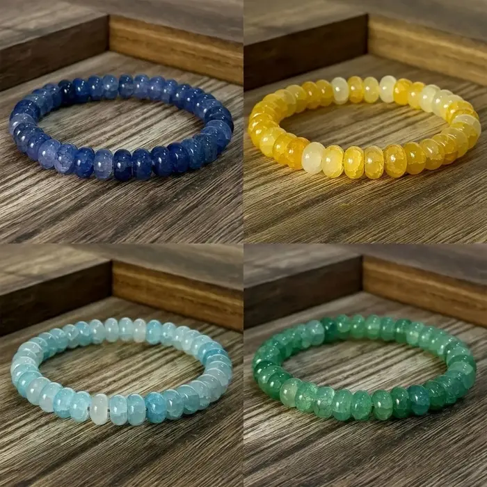 Bracelets multicolores en pierres de cristal pour femmes et hommes