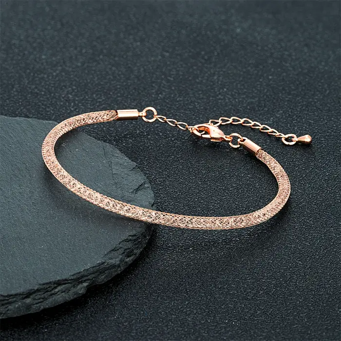 Bracelet ajustable en maille de cristal tendance pour hommes et femmes