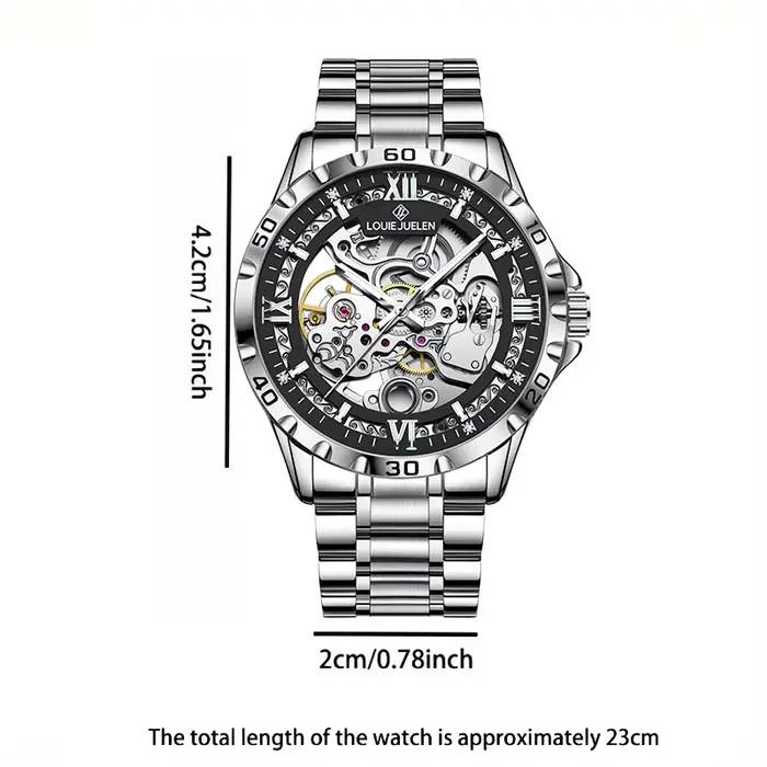 LOUIE JUELEN montre mécanique squelette automatique montre d'affaires pour hommes montre-bracelet lu