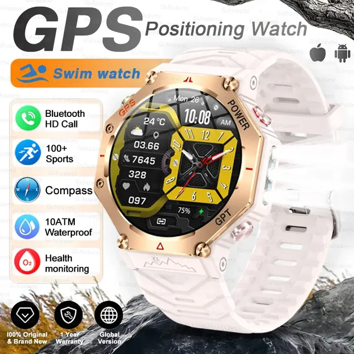T-rex 3 Ultra militaire Grade GPS montre intelligente 10ATM étanche boussole altimètre barométrique AMOLED hommes HD appel sport Smartwatch
