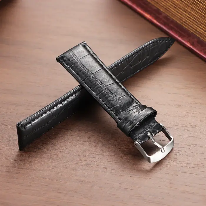 Bracelet de montre en cuir véritable pour hommes et femmes