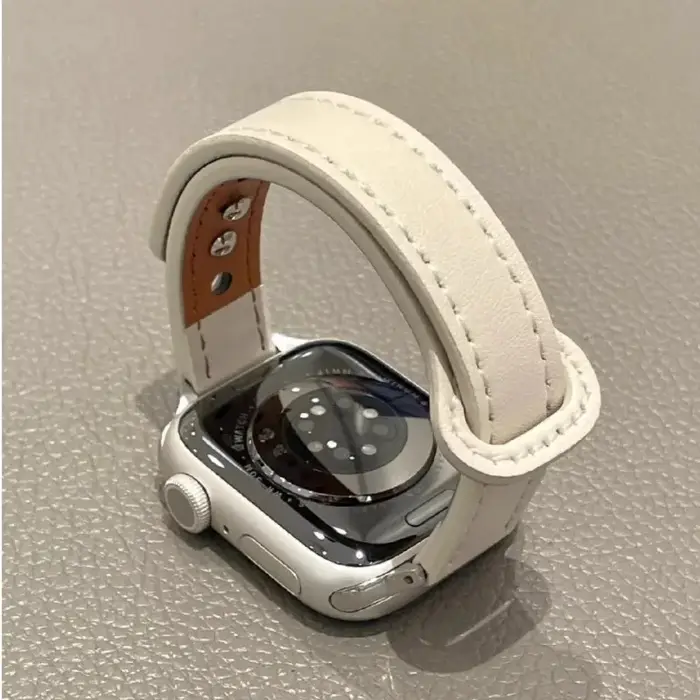 Bracelet en cuir Silm pour Apple Watch, 46mm 42mm 40mm 38mm 41mm 44mm 45mm 49mm, bracelet fin iWatch série 11 10 9 8 7 6 SE 5 4 Ultra3/2