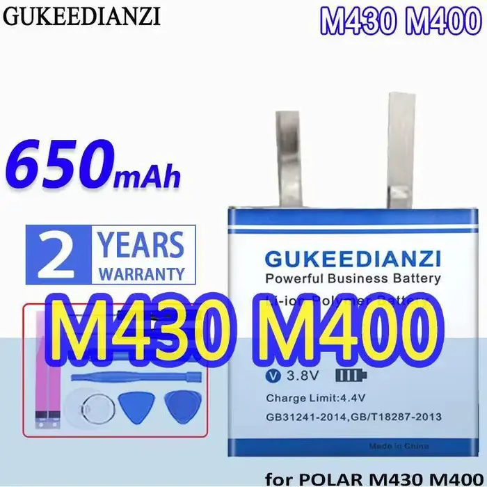 Batterie de montre de sport Gps 650Mah, alimentation fiable pour Polar M430 M400 322826, cellule uni