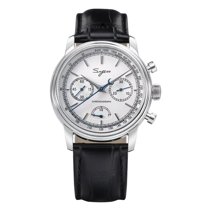 Sugess-Montre-bracelet pilote pour homme, chronographe ST1906, mouvement à remontage manuel, saphir