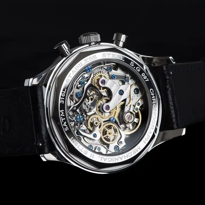 Sugess Nouvelle Montre Business Mécanique Chronographe ST1901 avec Mouvement Col de Cygne Original