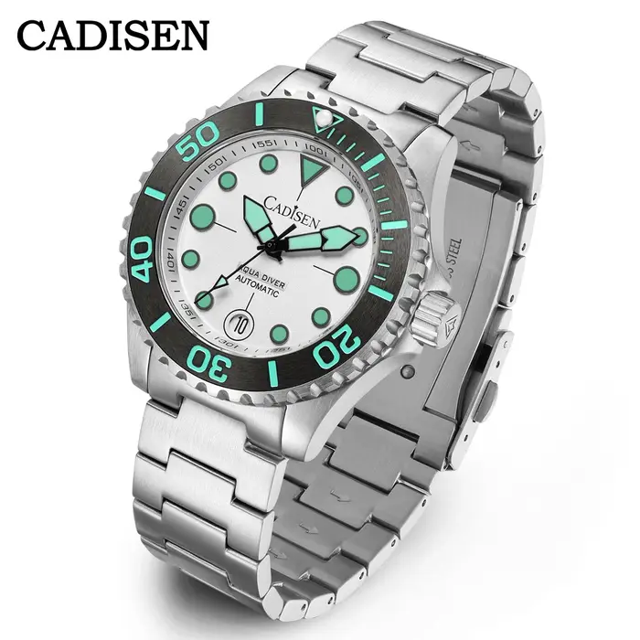 CADISEN AQUA DIVER 2024 nouvelle marque de luxe hommes montres montre automatique japon NH35A 100M étanche lumineux mécanique montre-bracelet