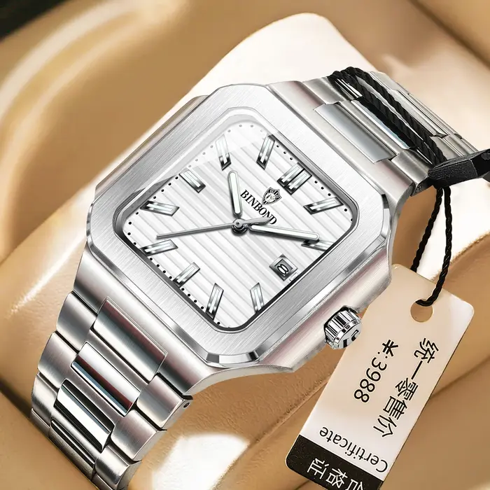 Concept de montre carrée, marque haut de gamme, authentique, sportive, atmosphérique, montre pour ho