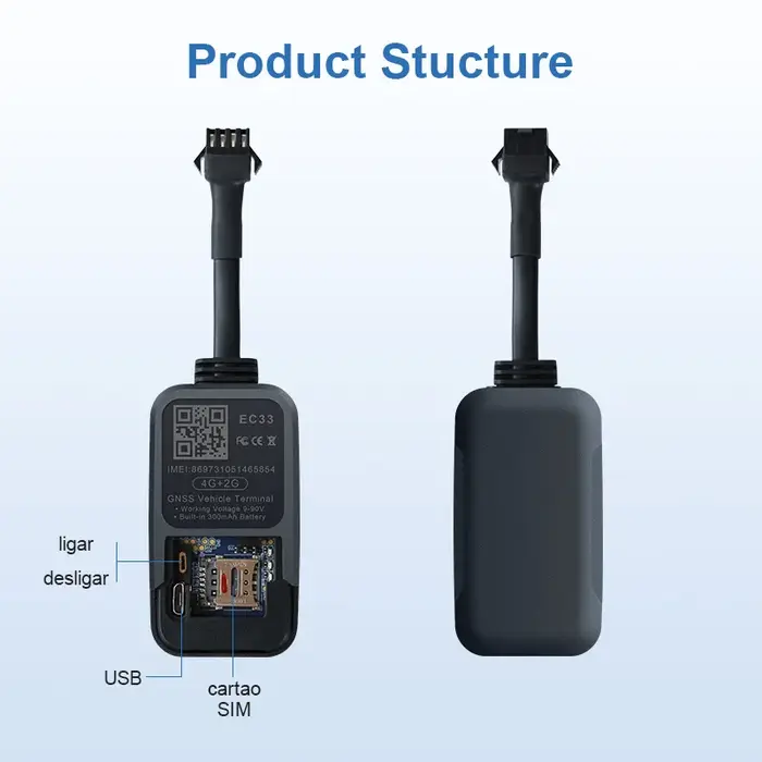 EC33Pura 4G GPS Traceur de Véhicules/Motos/Vélos J16 Tracker Rastreador Protocole GT06