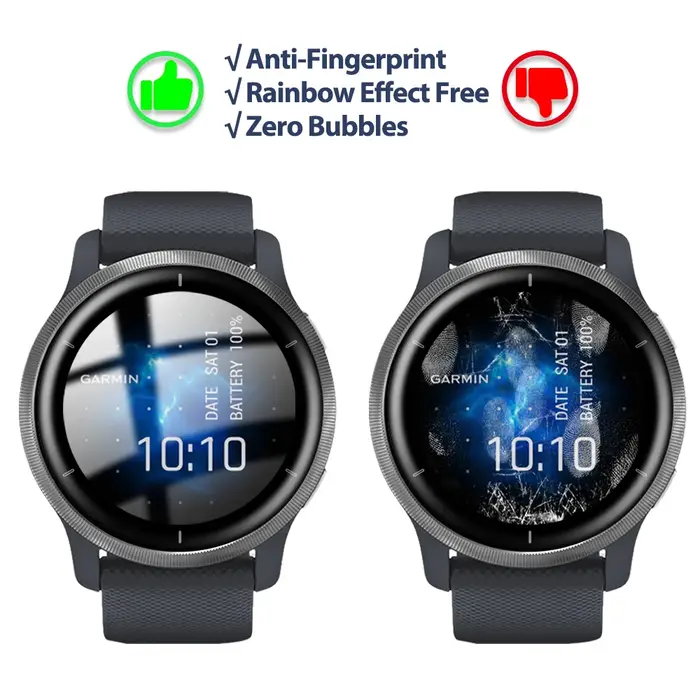 Film de protection en fibre de verre souple 5D pour Garmin venus 2/venus 2S